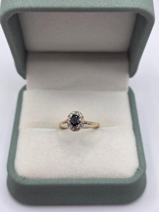 9ct gold sapphire and diamond ring