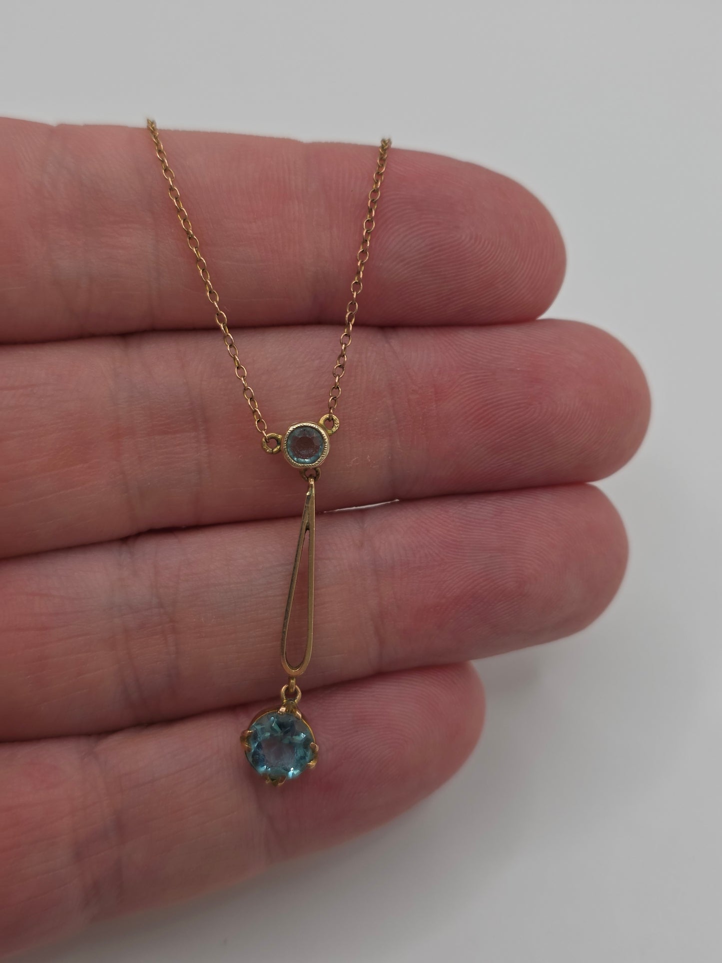 Edwardian 9ct rose gold topaz necklace