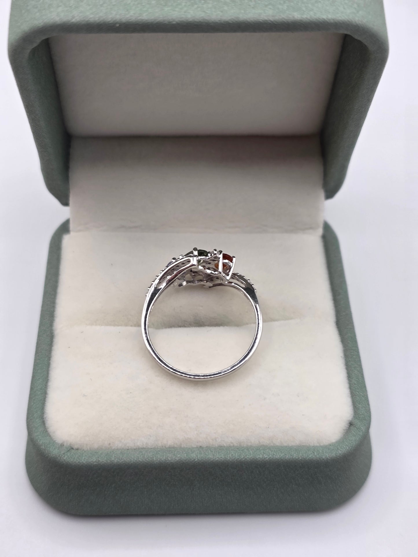 9ct white gold multigem ring