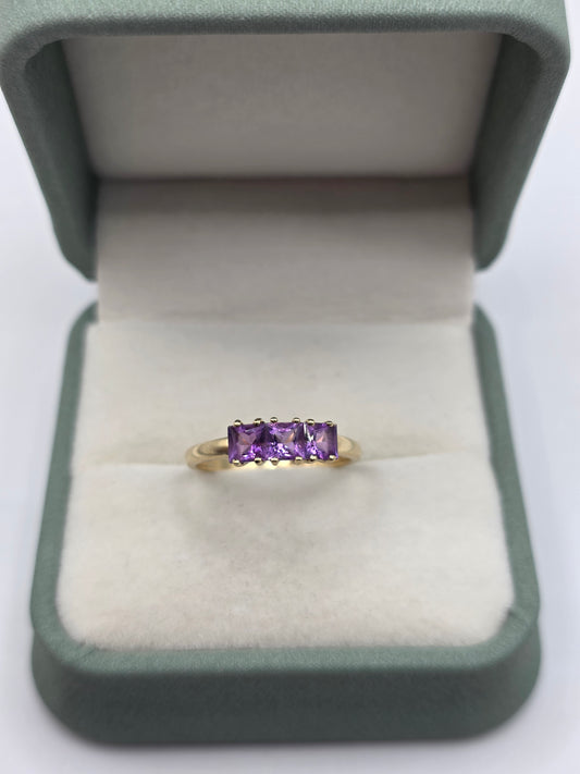 9ct gold amethyst ring