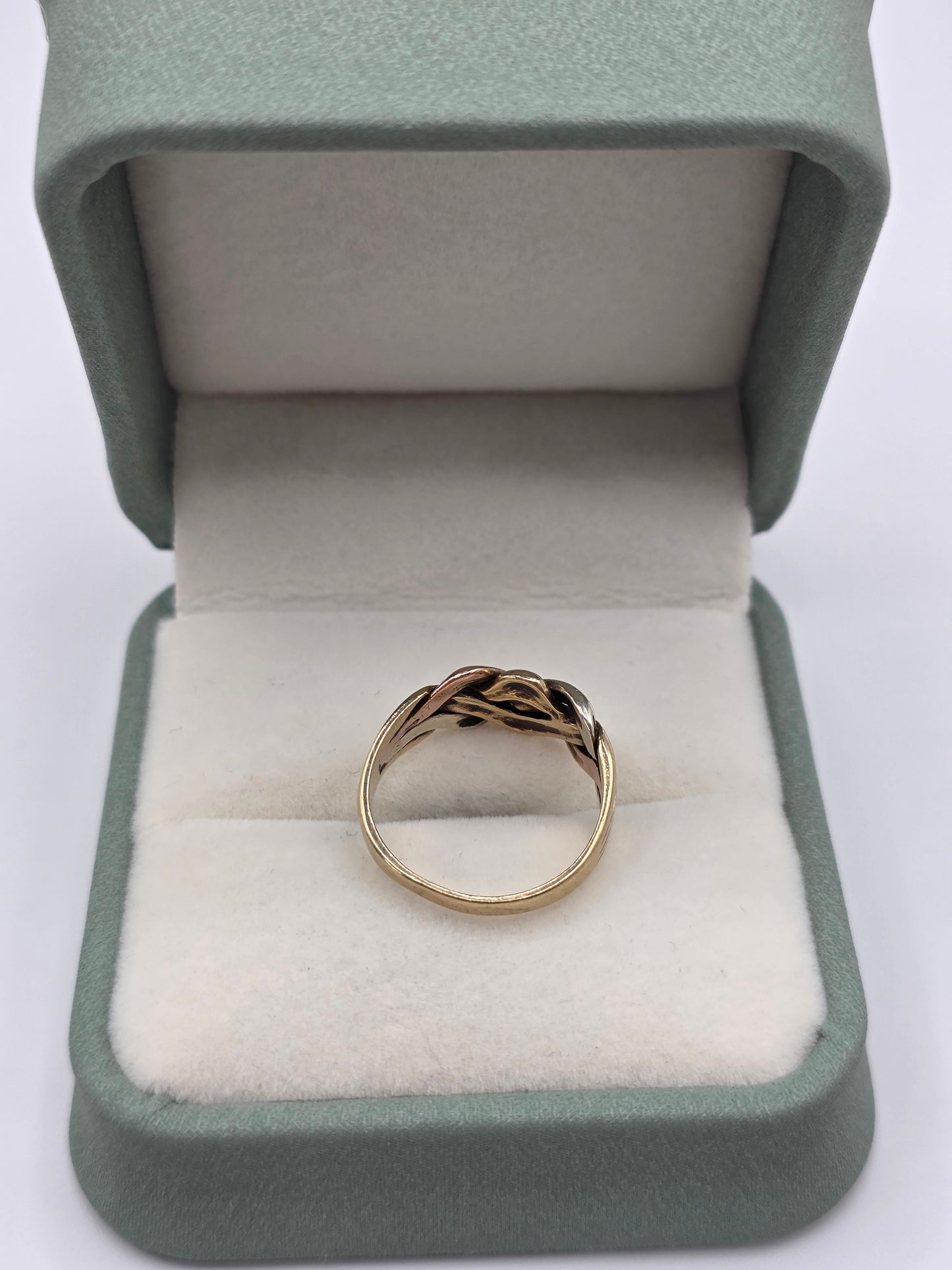 9ct tri gold puzzle ring