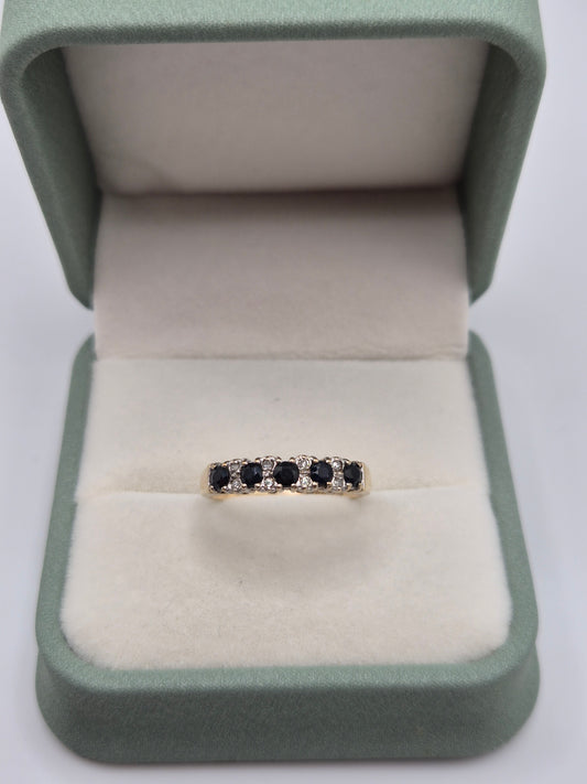 9ct gold sapphire and diamond ring