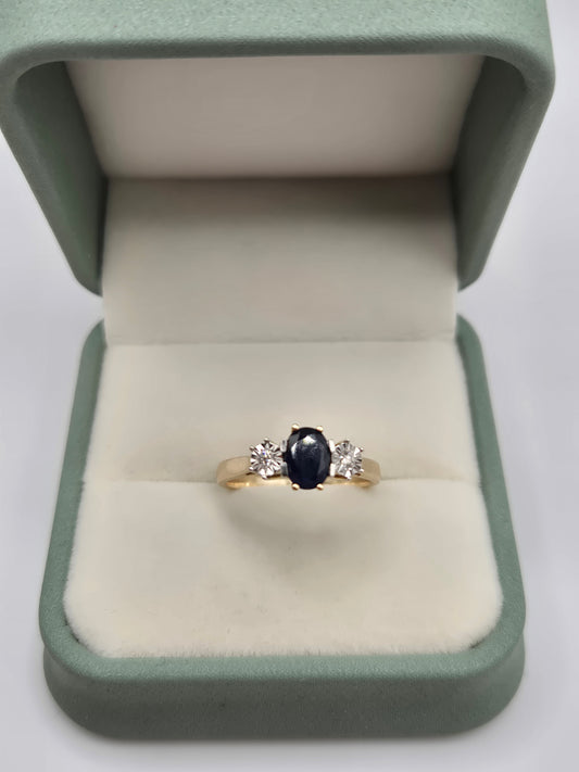 9ct gold sapphire and diamond ring