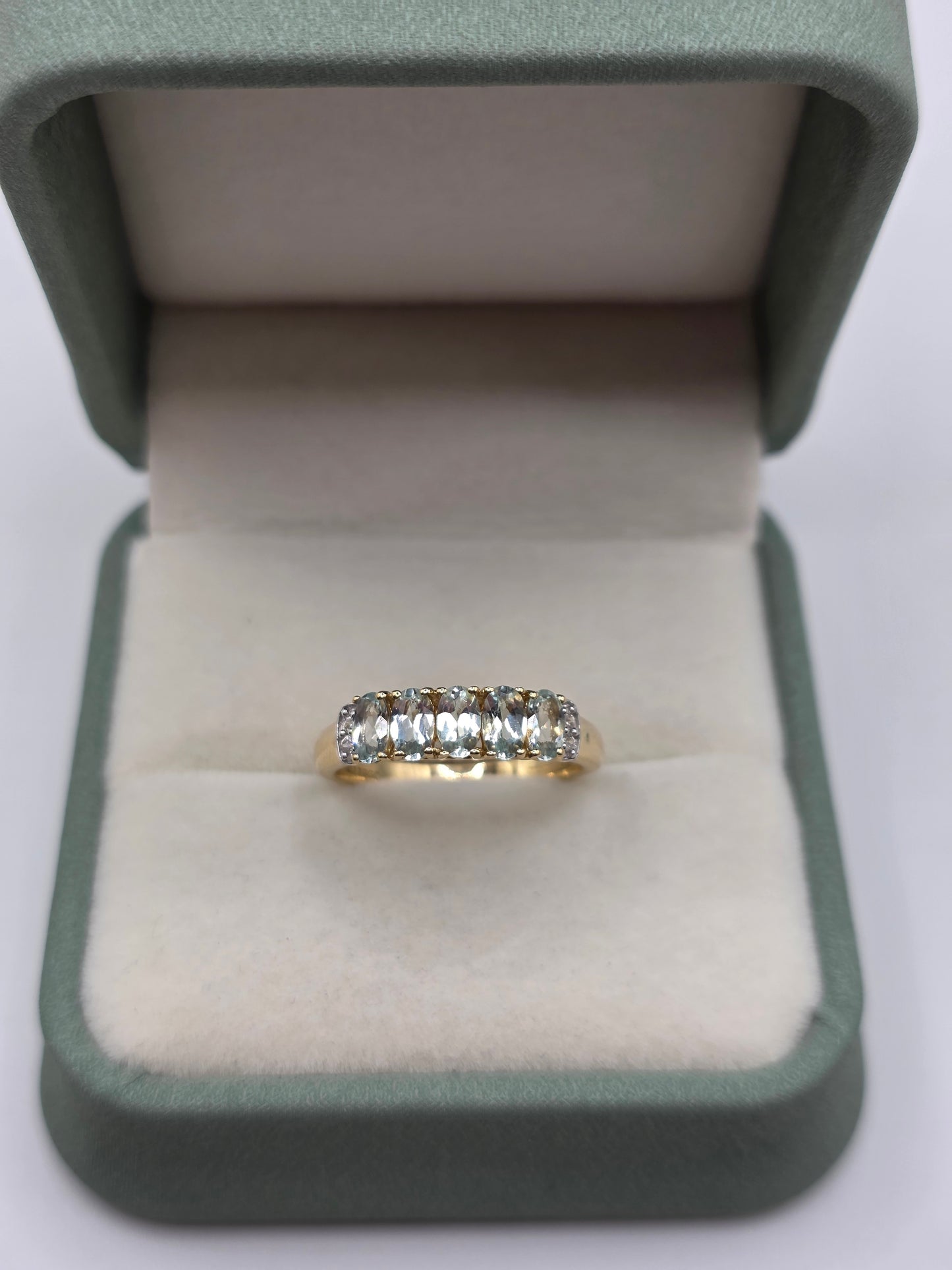 9ct gold tourmaline and diamond ring