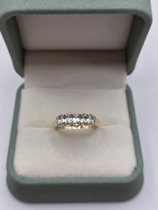 9ct gold tourmaline and diamond ring