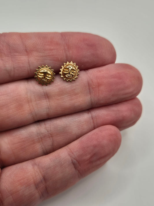 9ct gold sun earrings