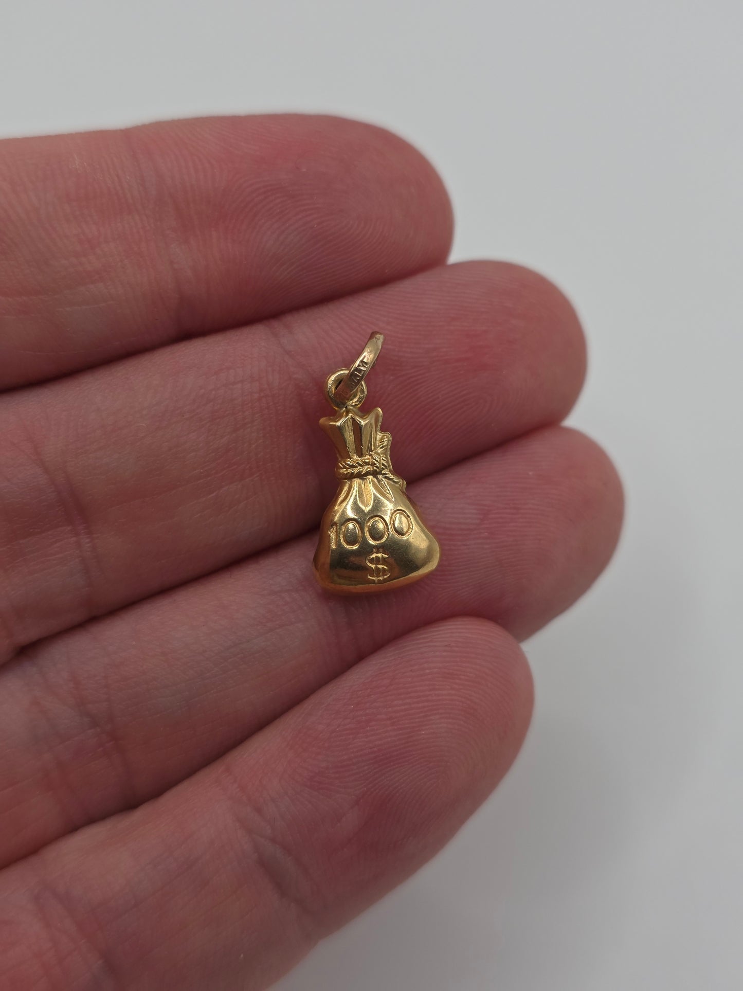 9ct gold money bag charm