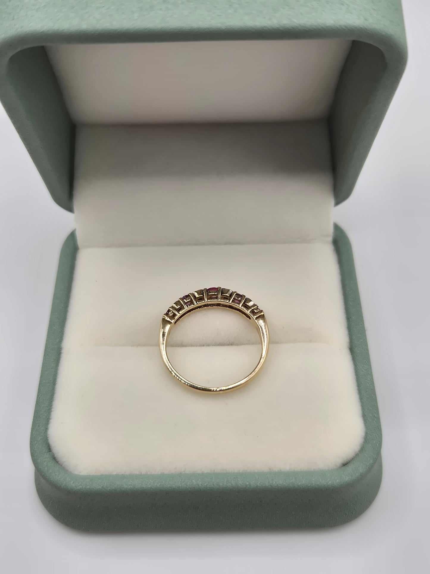 9ct gold ruby and diamond ring