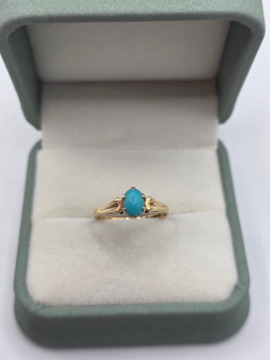 9ct gold turquoise ring