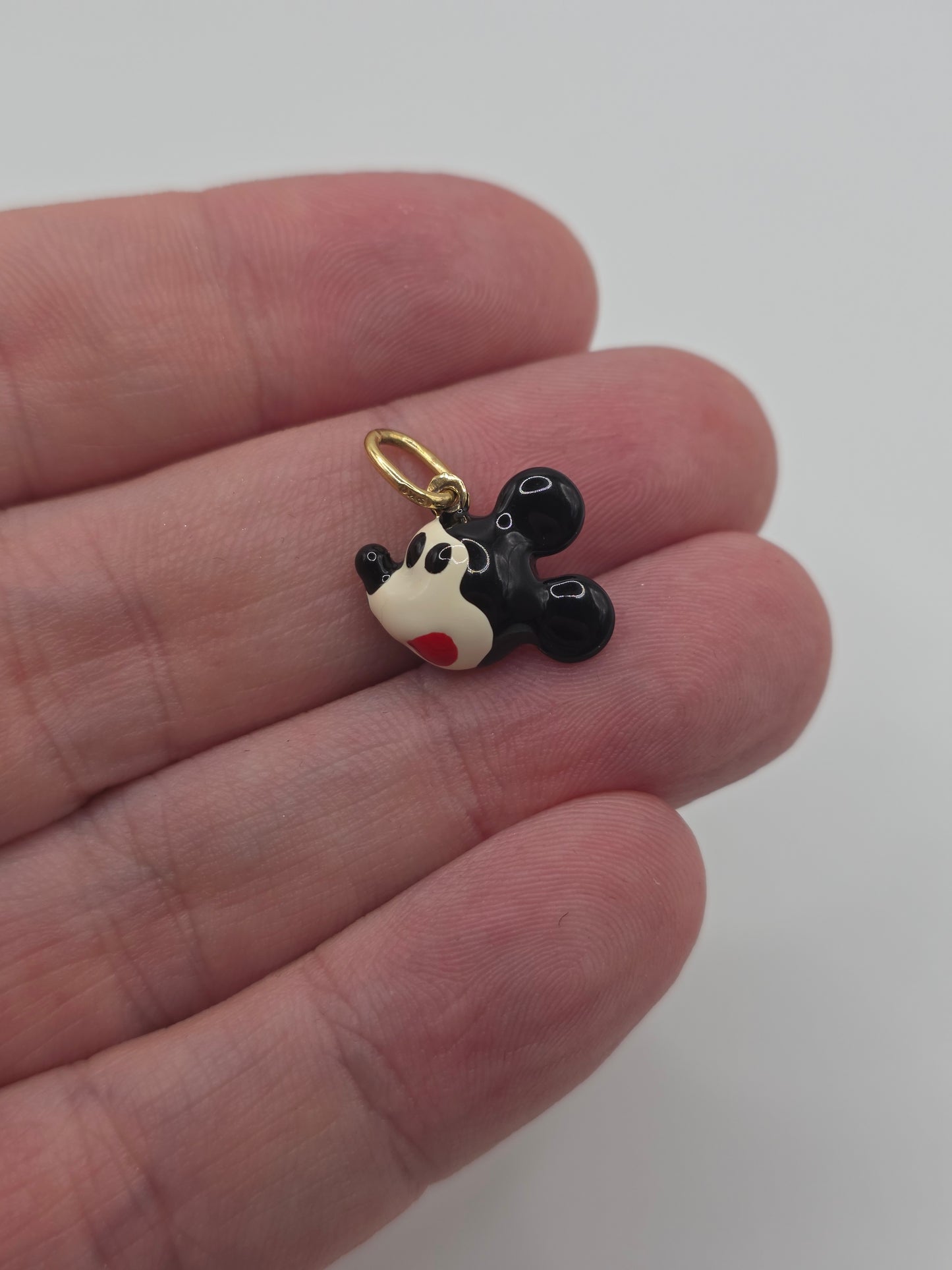 9ct gold enamel mouse charm