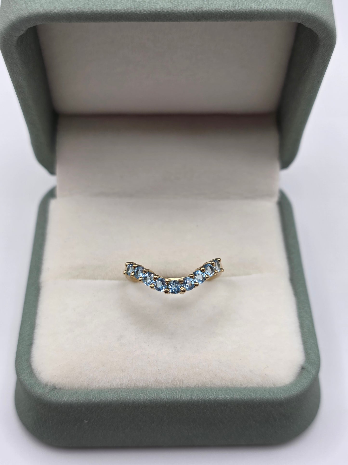 9ct gold topaz wishbone ring