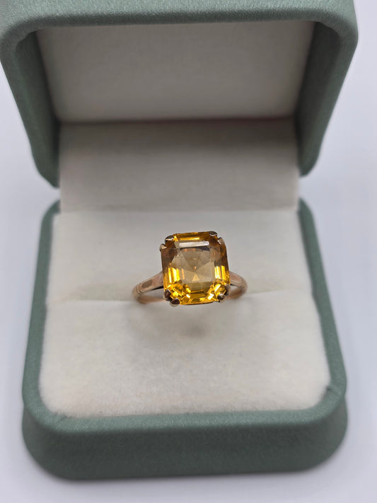 9ct rose gold citrine ring