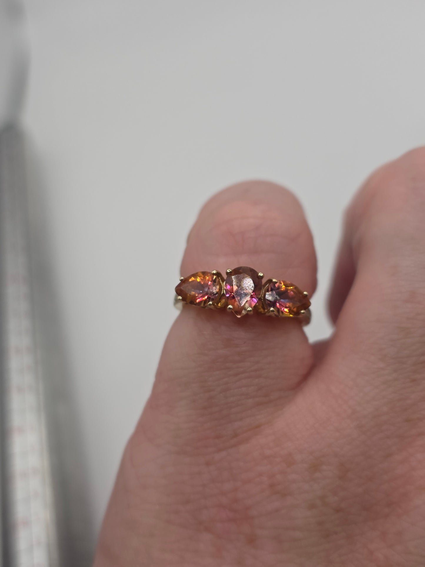 9ct gold topaz and diamond ring