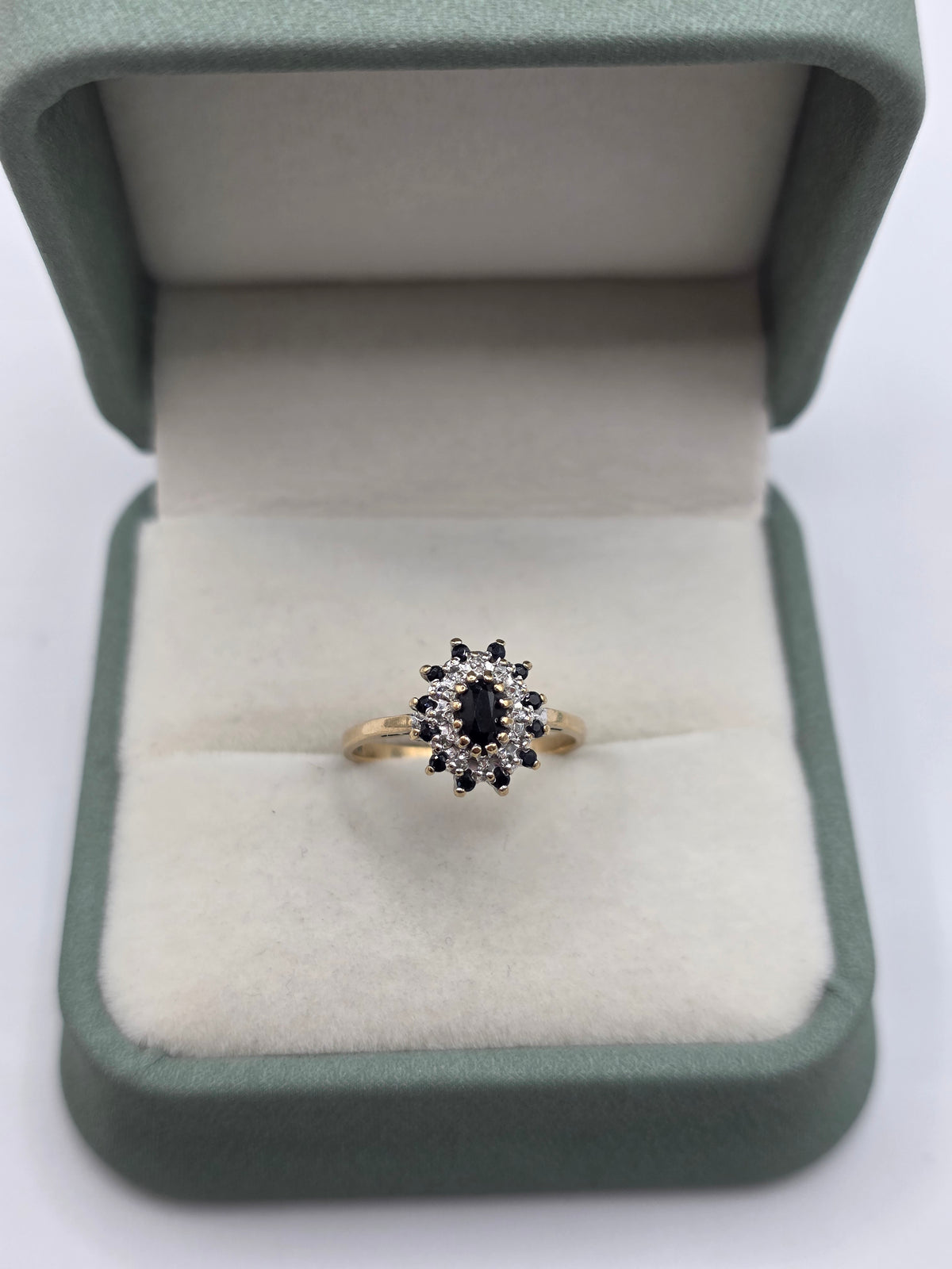 9ct gold sapphire and diamond ring