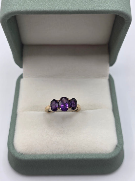 9ct gold amethyst ring
