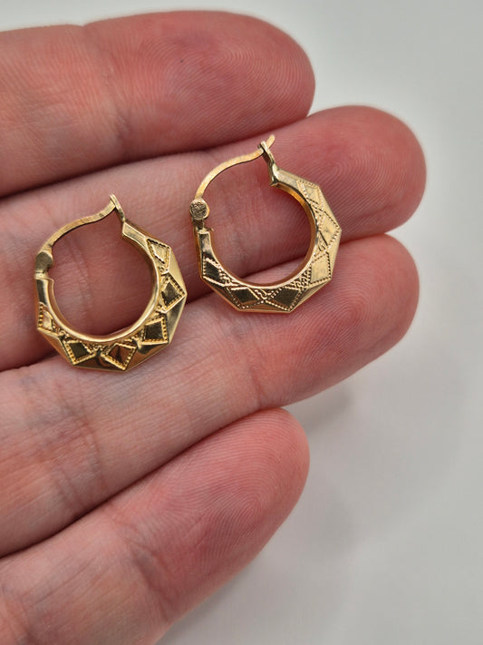 9ct gold creole earrings