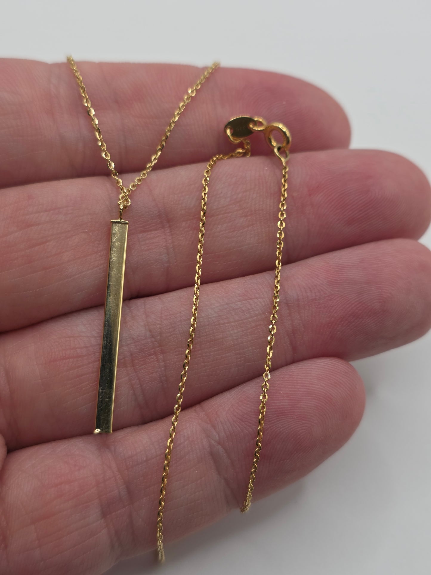 9ct gold glitter ladder necklace
