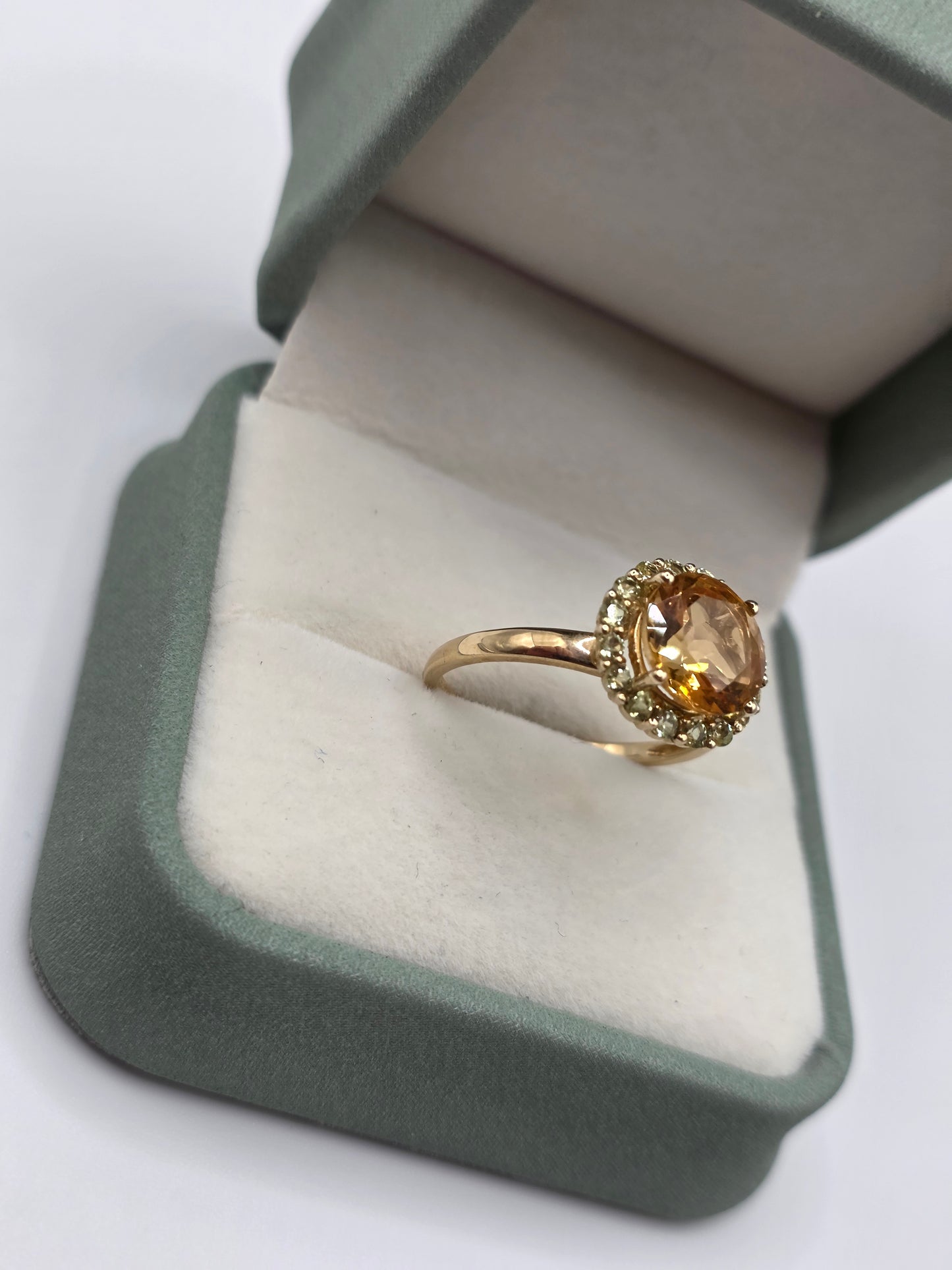9ct gold citrine and tourmaline ring