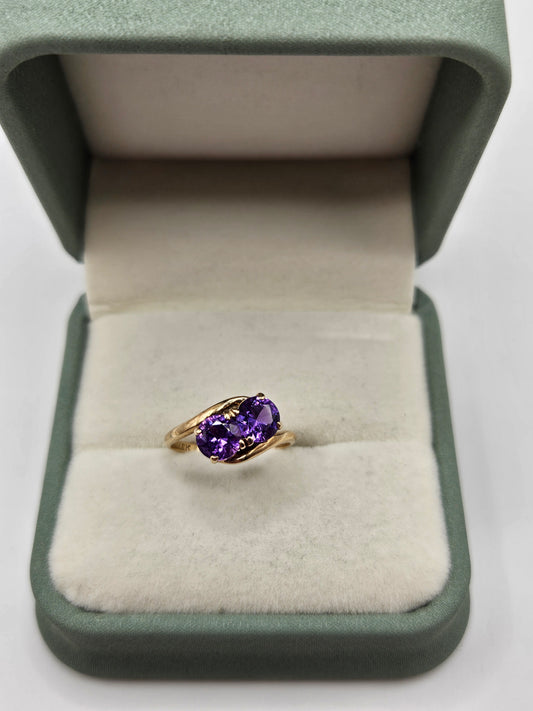 9ct gold amethyst ring