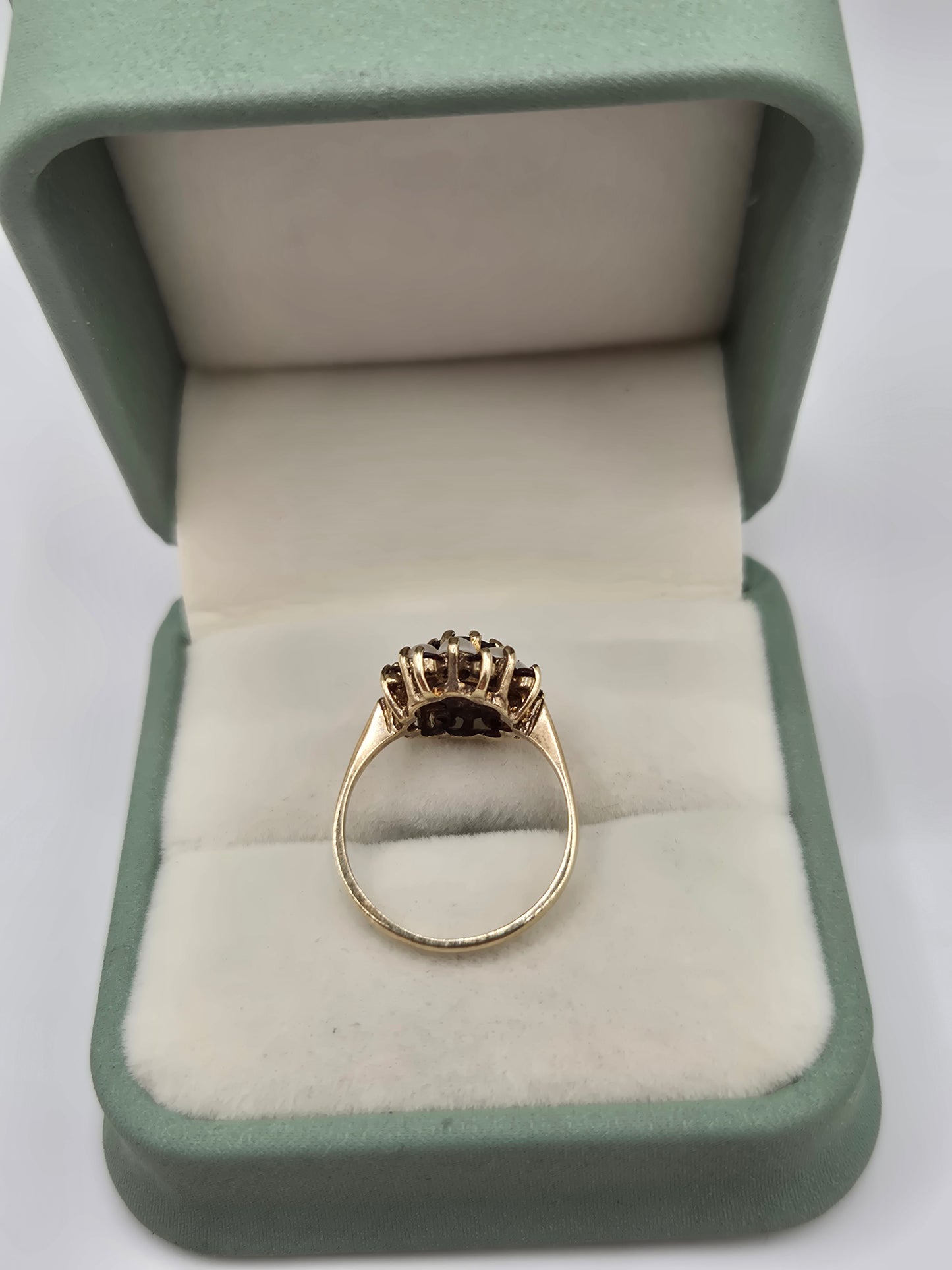 9ct gold garnet and pearl ring