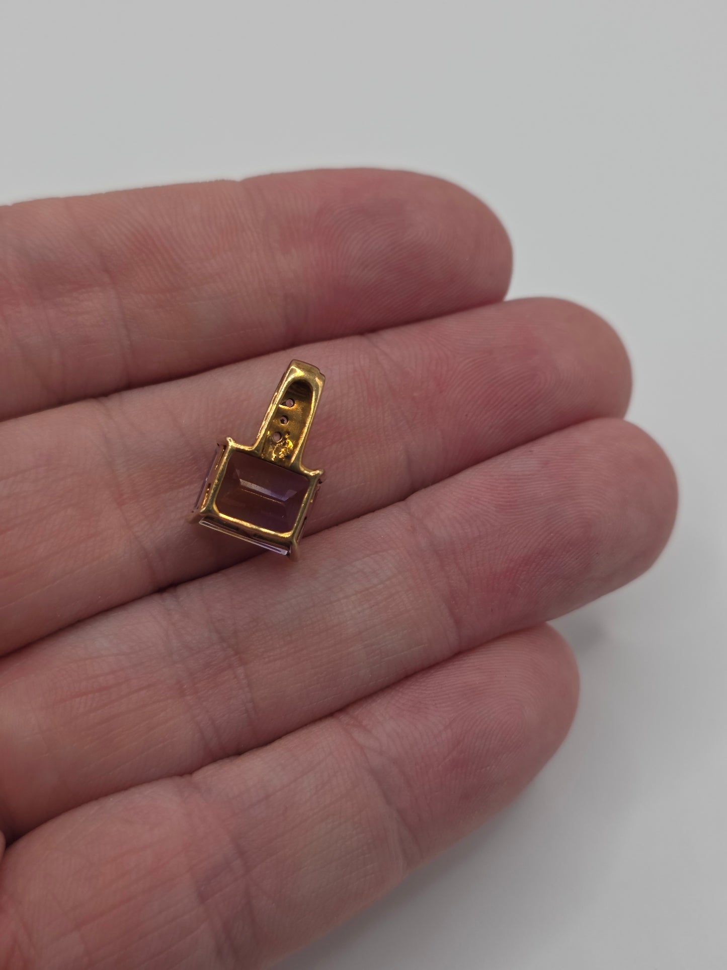 9ct gold ametrine diamond pendant