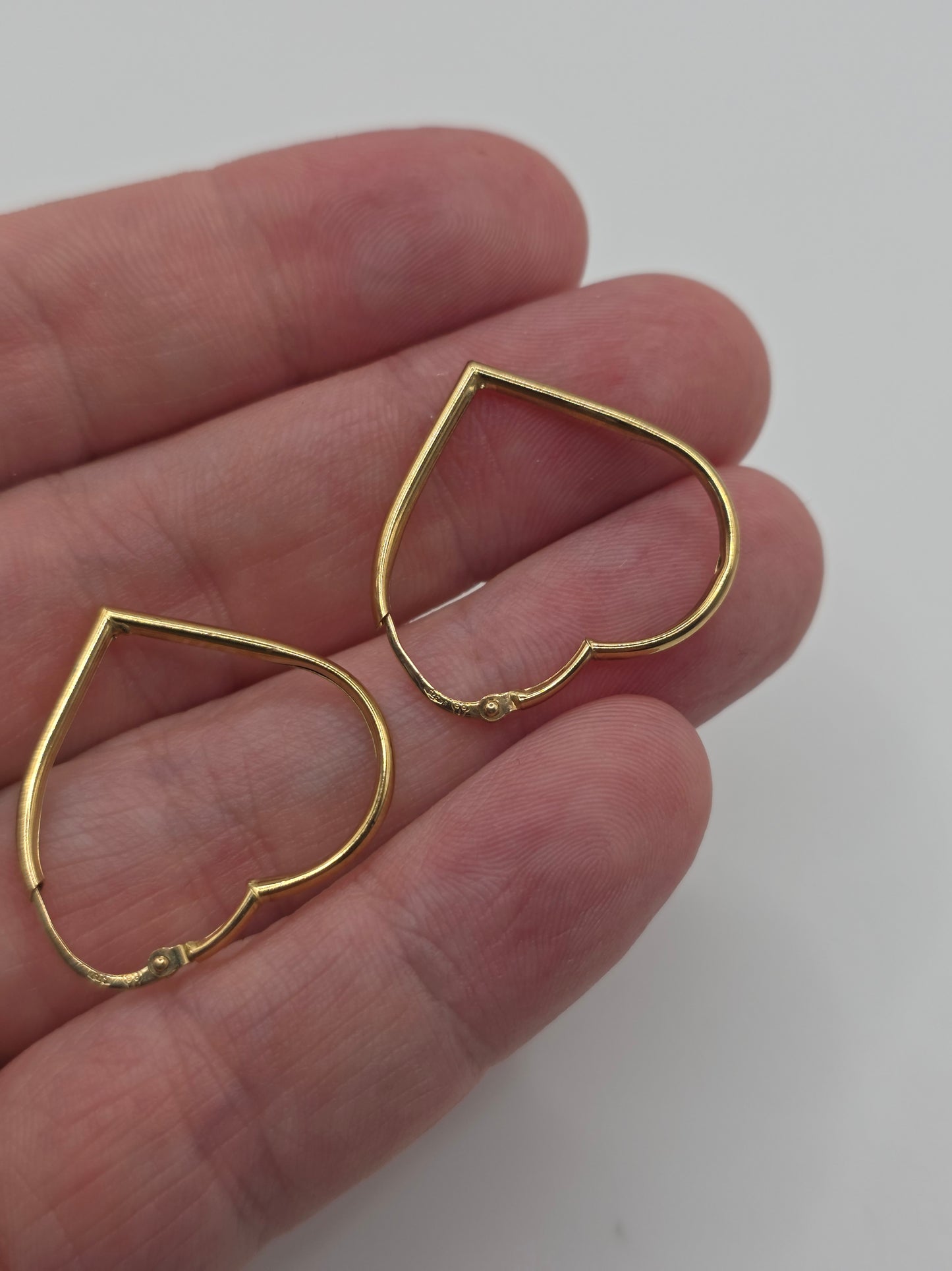9ct gold heart creole earrings