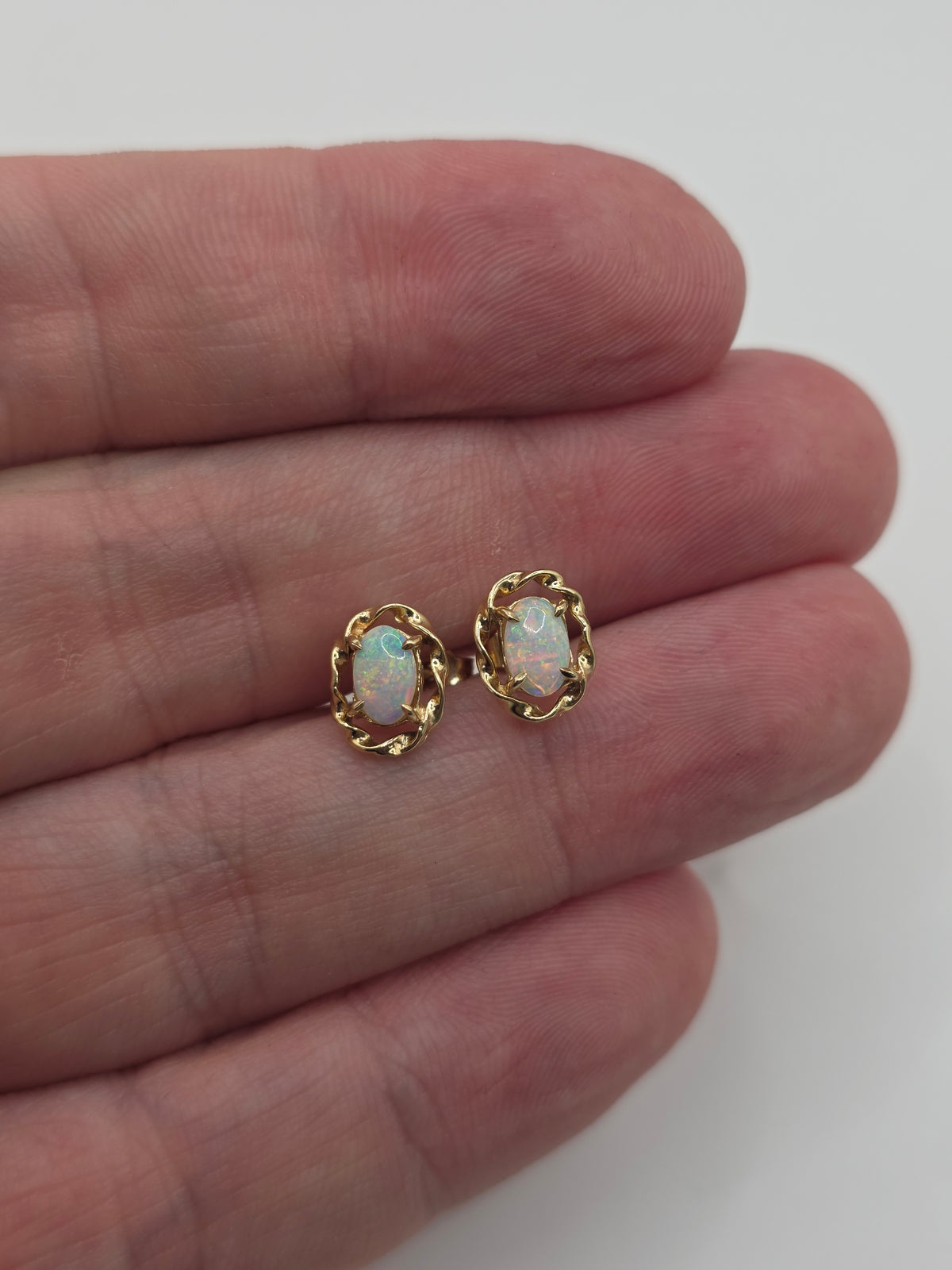 9ct gold opal earrings