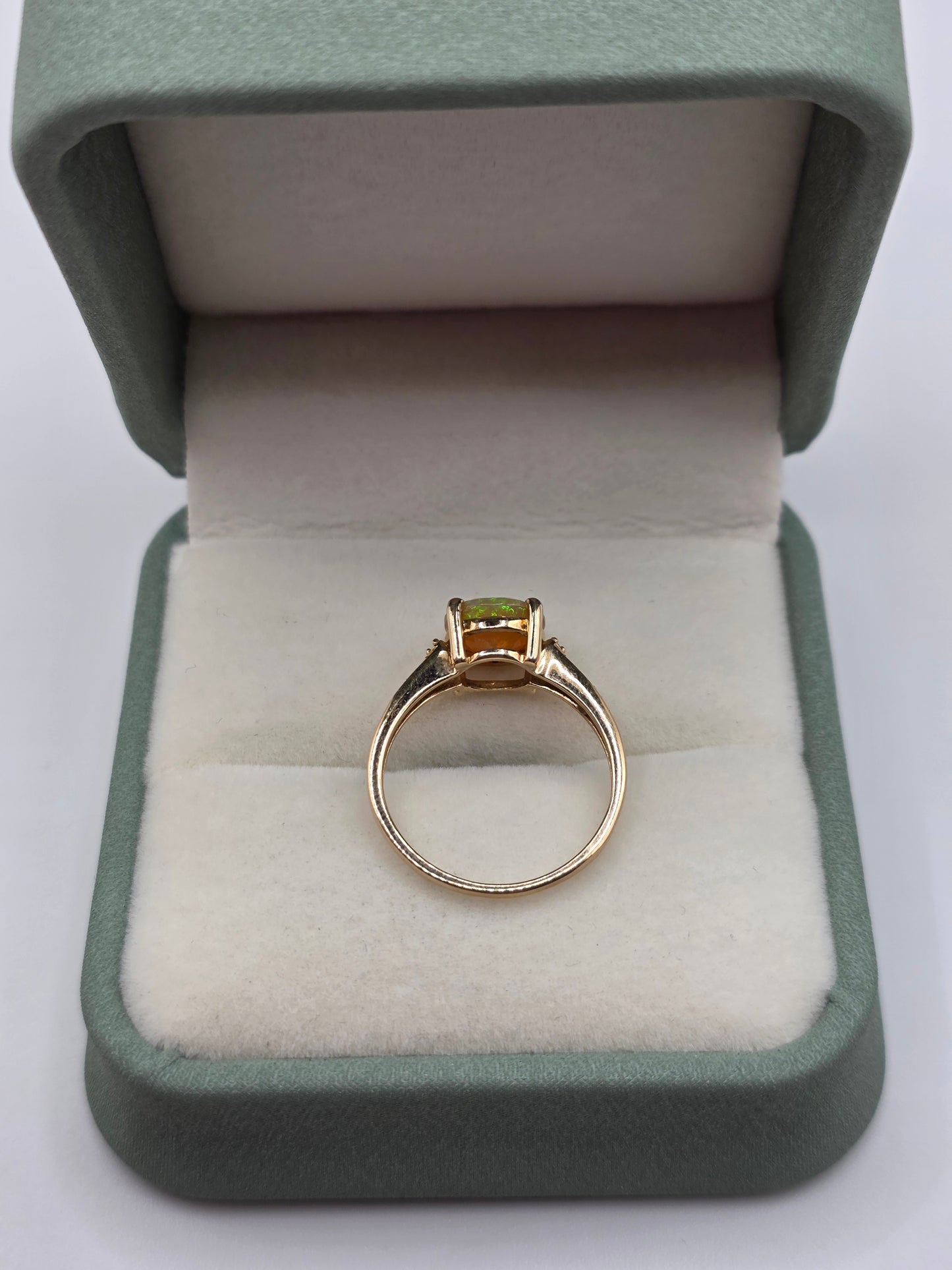 9ct gold opal and diamond ring