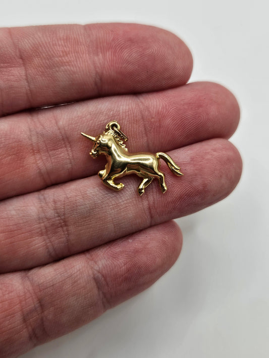 9ct gold unicorn charm