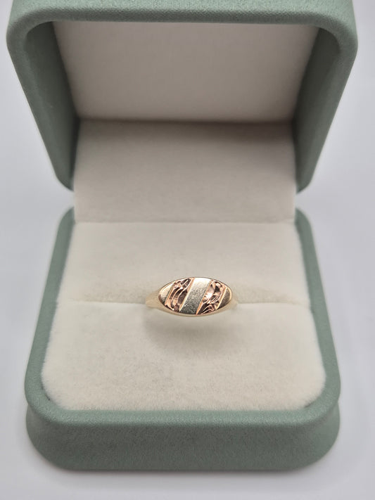 9ct two tone gold ring