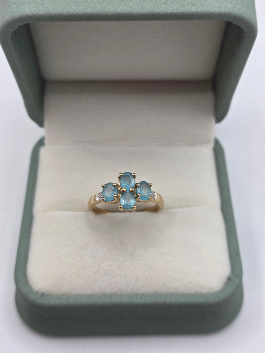 9ct gold apetite and diamond ring