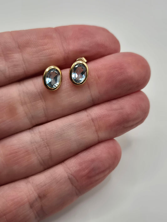 9ct gold topaz earrings