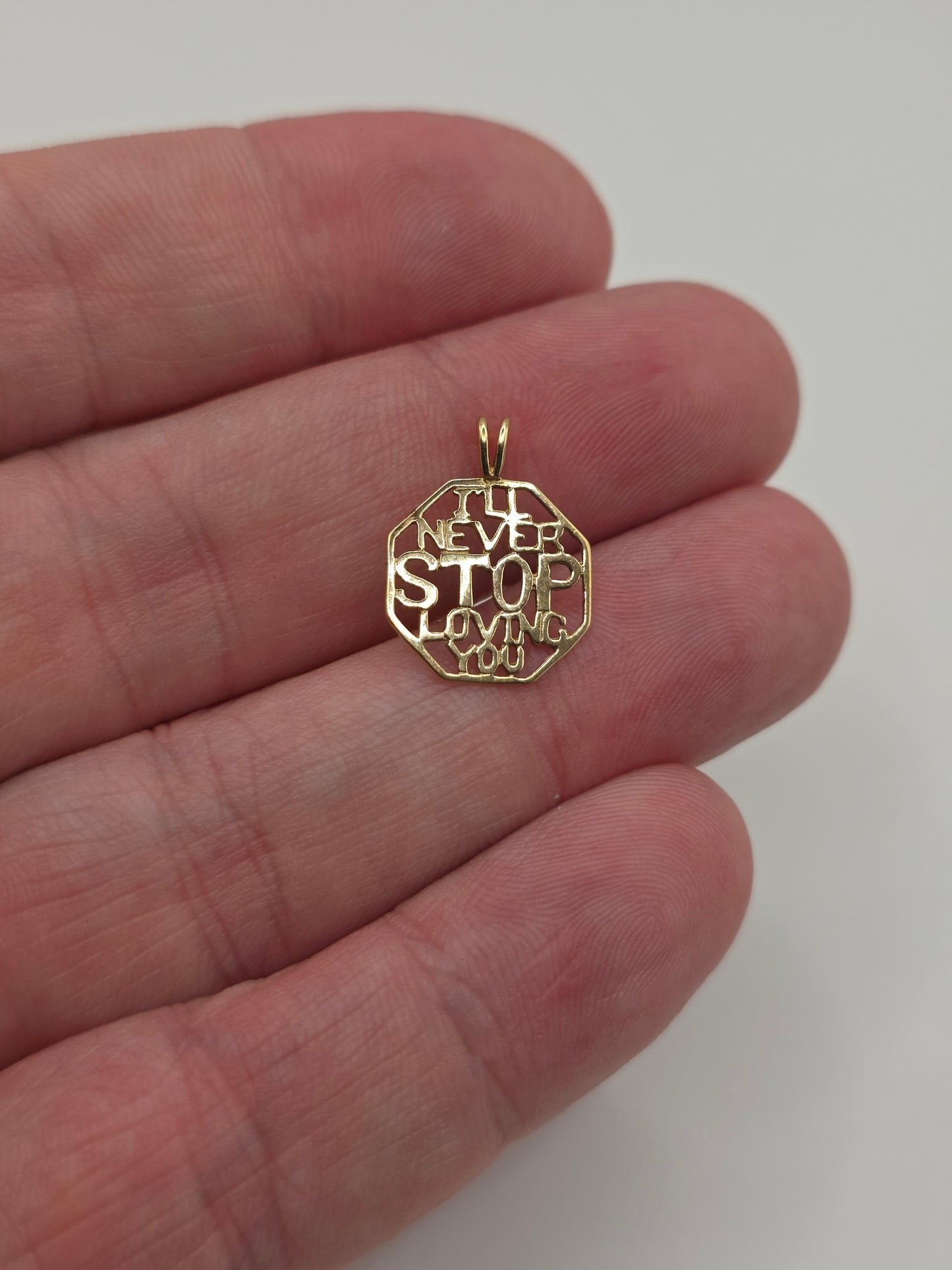 9ct gold i'll never stop loving you pendant