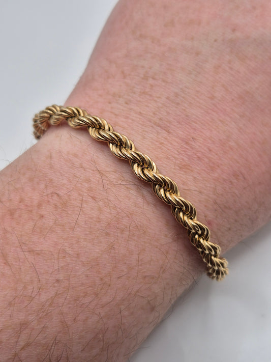 9ct gold rope bracelet (2)