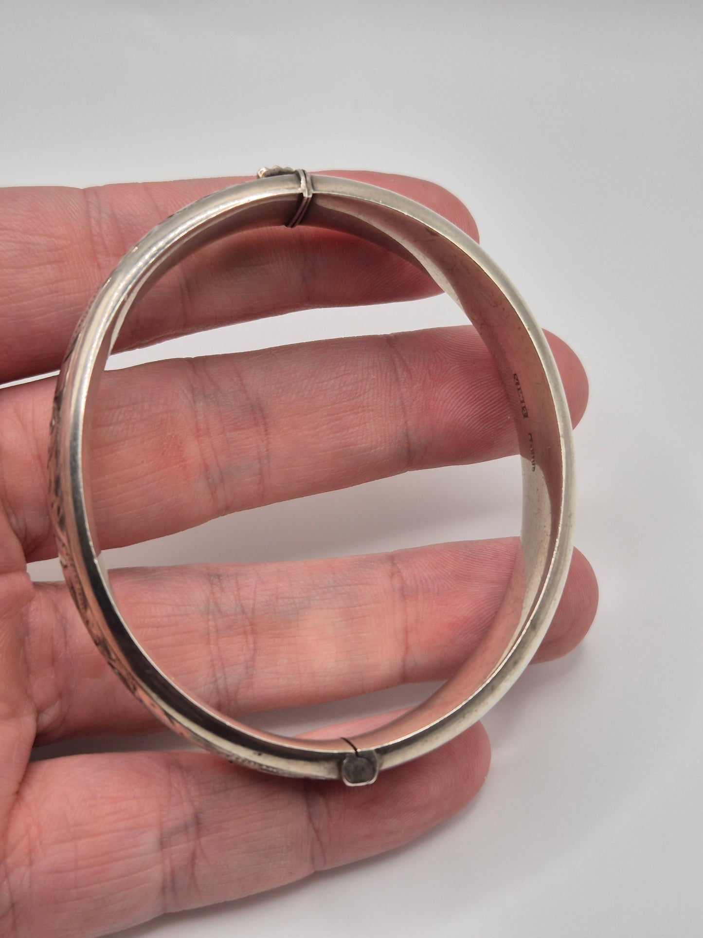 Vintage engraved silver bangle