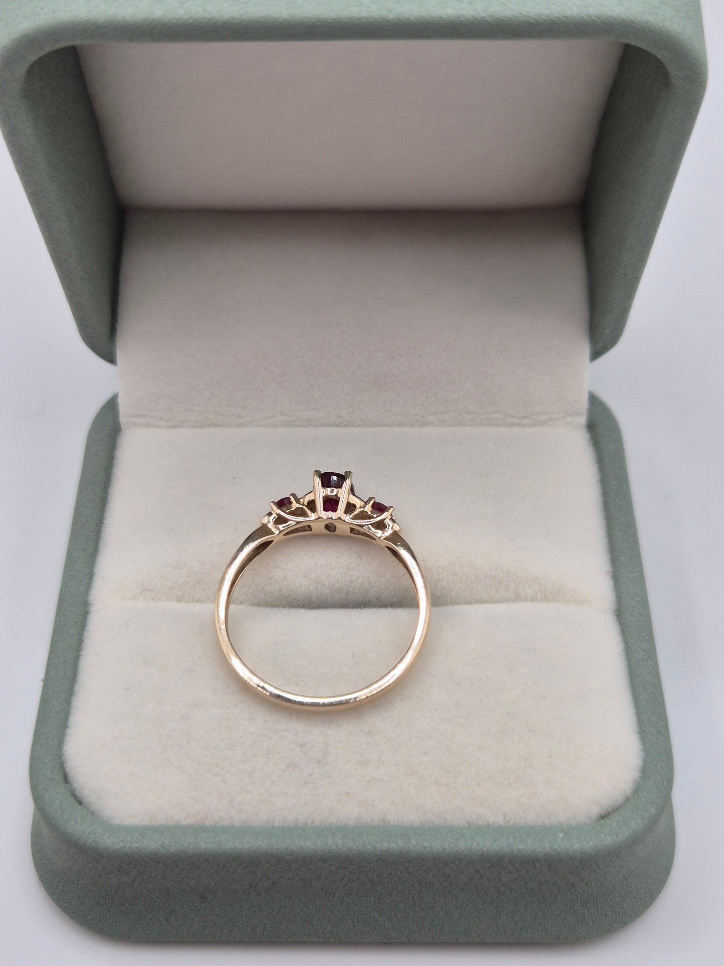 9ct gold ruby and diamond ring