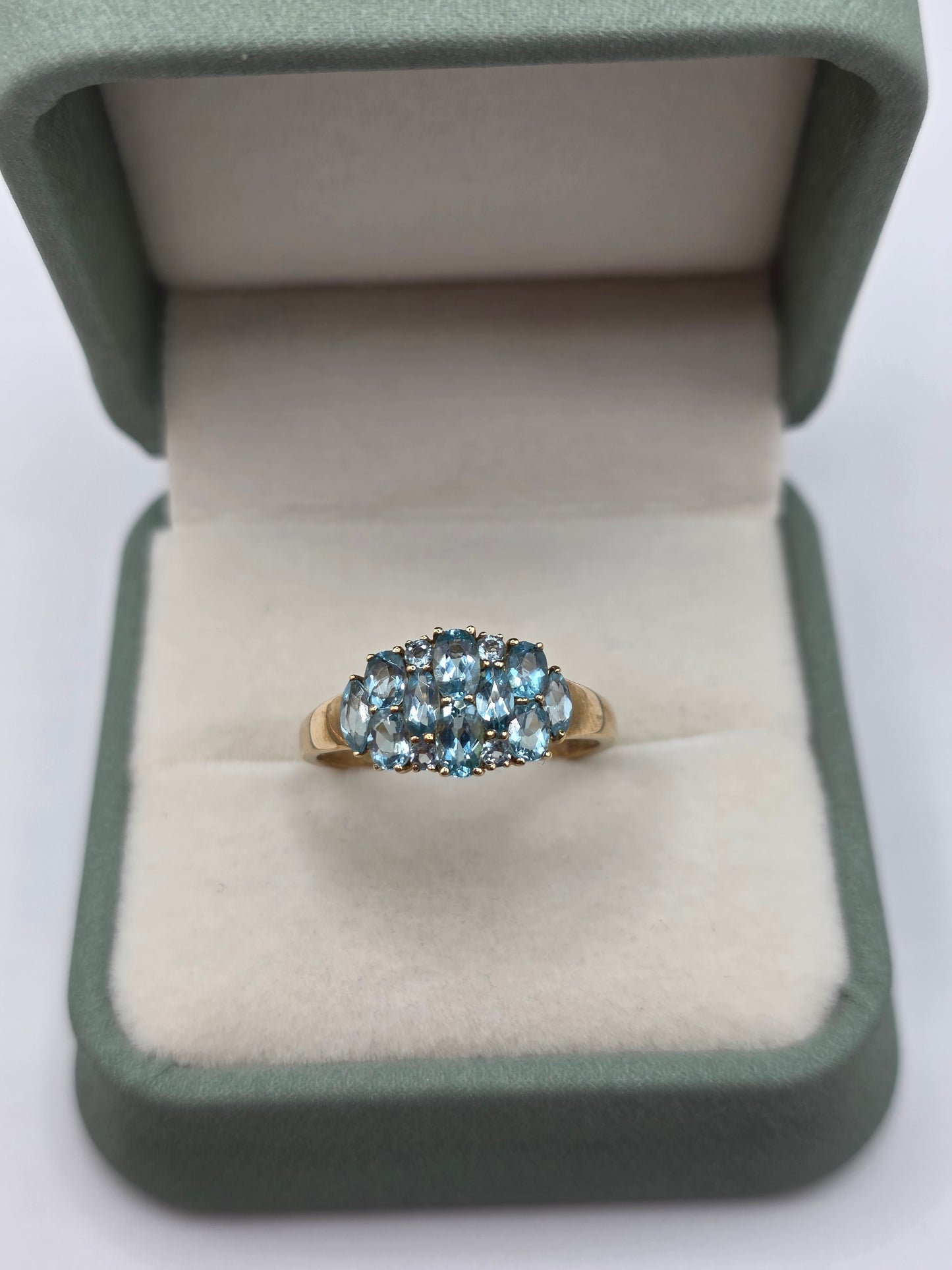 9ct gold blue gemstone ring