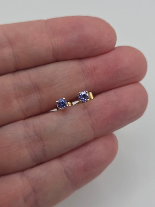 9ct gold tanzanite earrings