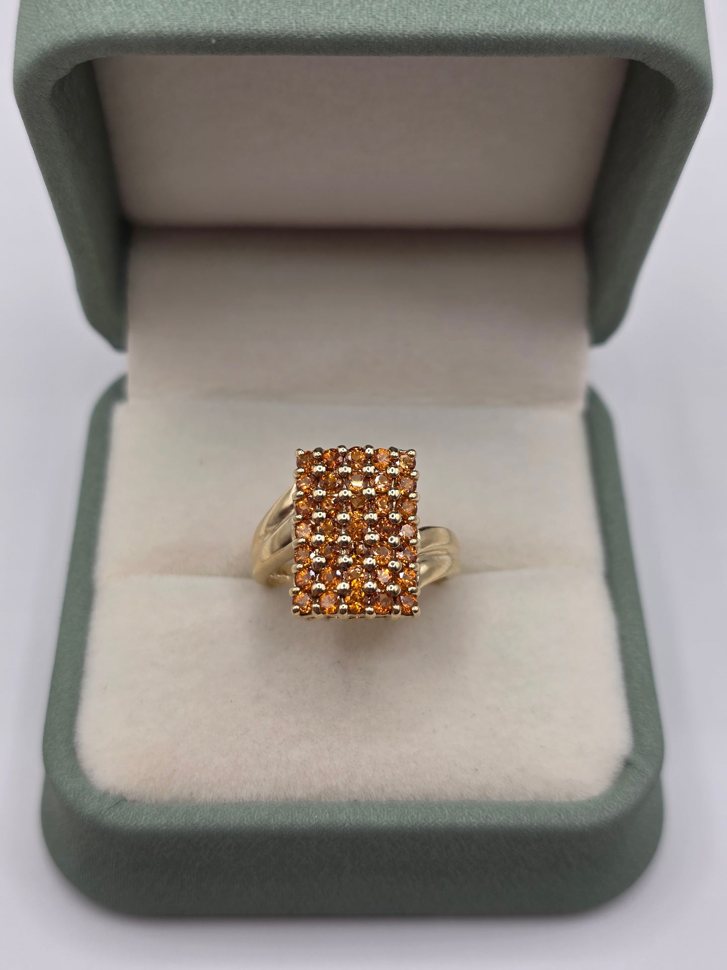 9ct gold orange tourmaline ring