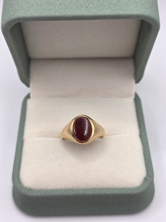 9ct gold carnelian signet ring