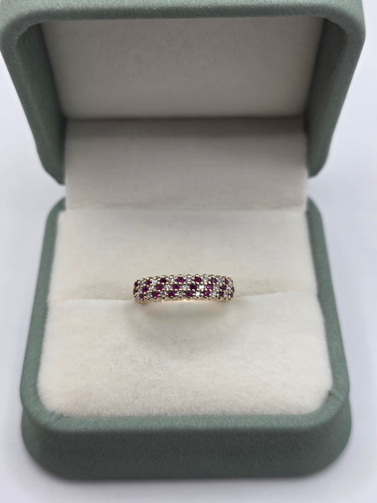 9ct gold ruby and diamond ring