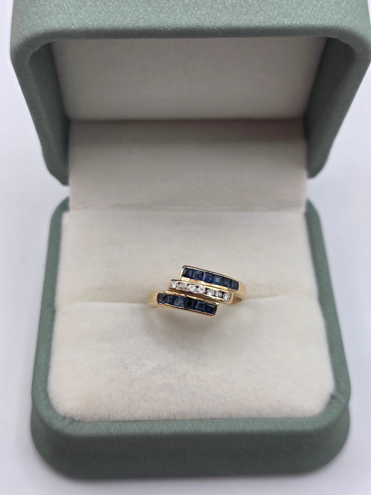 9ct gold spinel and cz ring