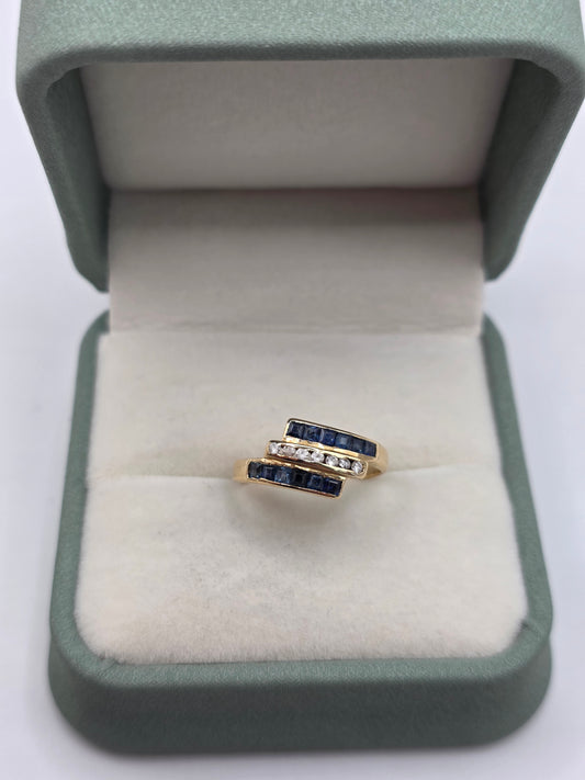 9ct gold spinel and cz ring