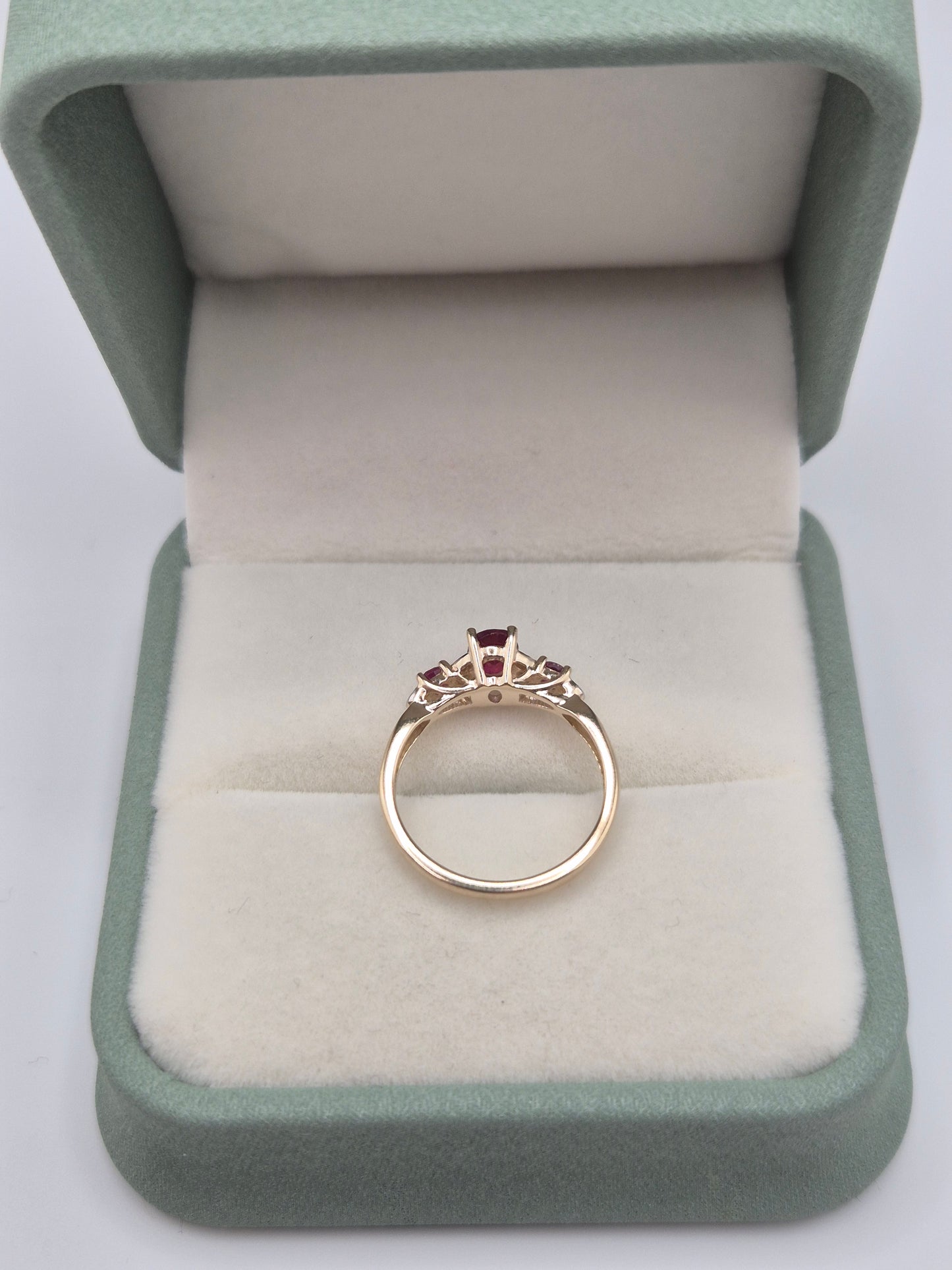 9ct gold ruby and diamond ring