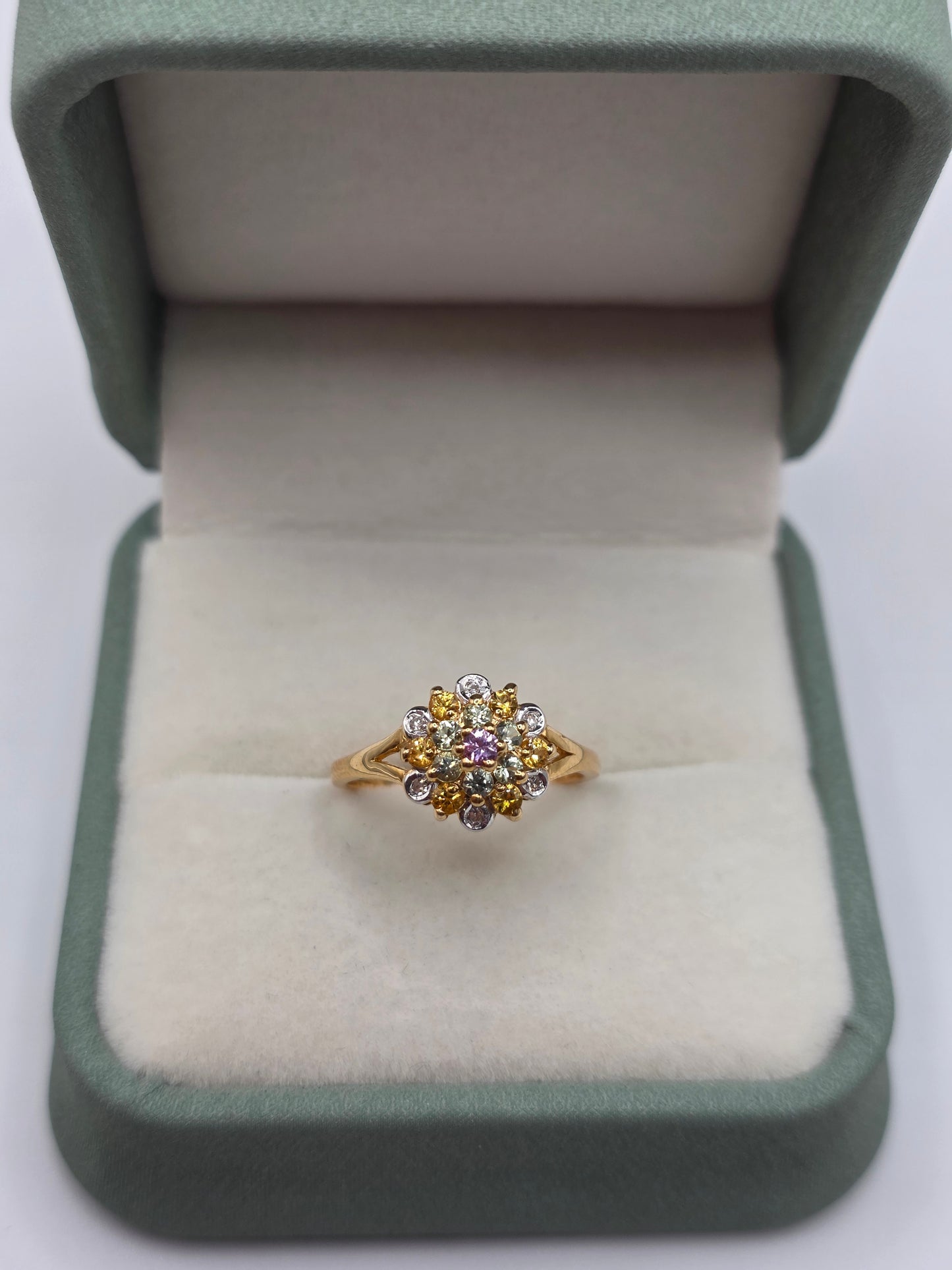 14ct gold fancy sapphire and diamond ring