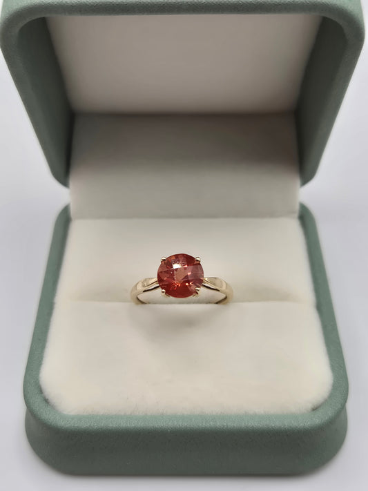 9ct gold peach topaz ring