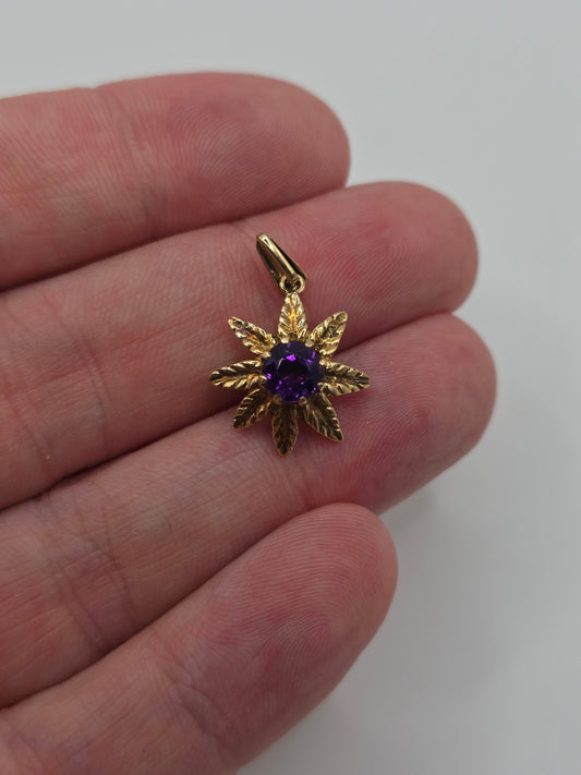 Vintage 9ct gold amethyst pendant