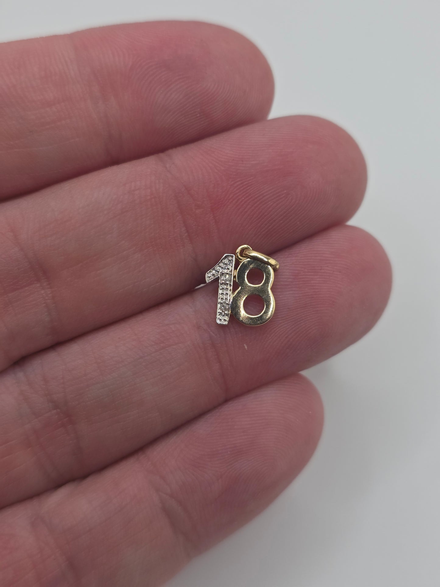 9ct gold diamond 18 charm