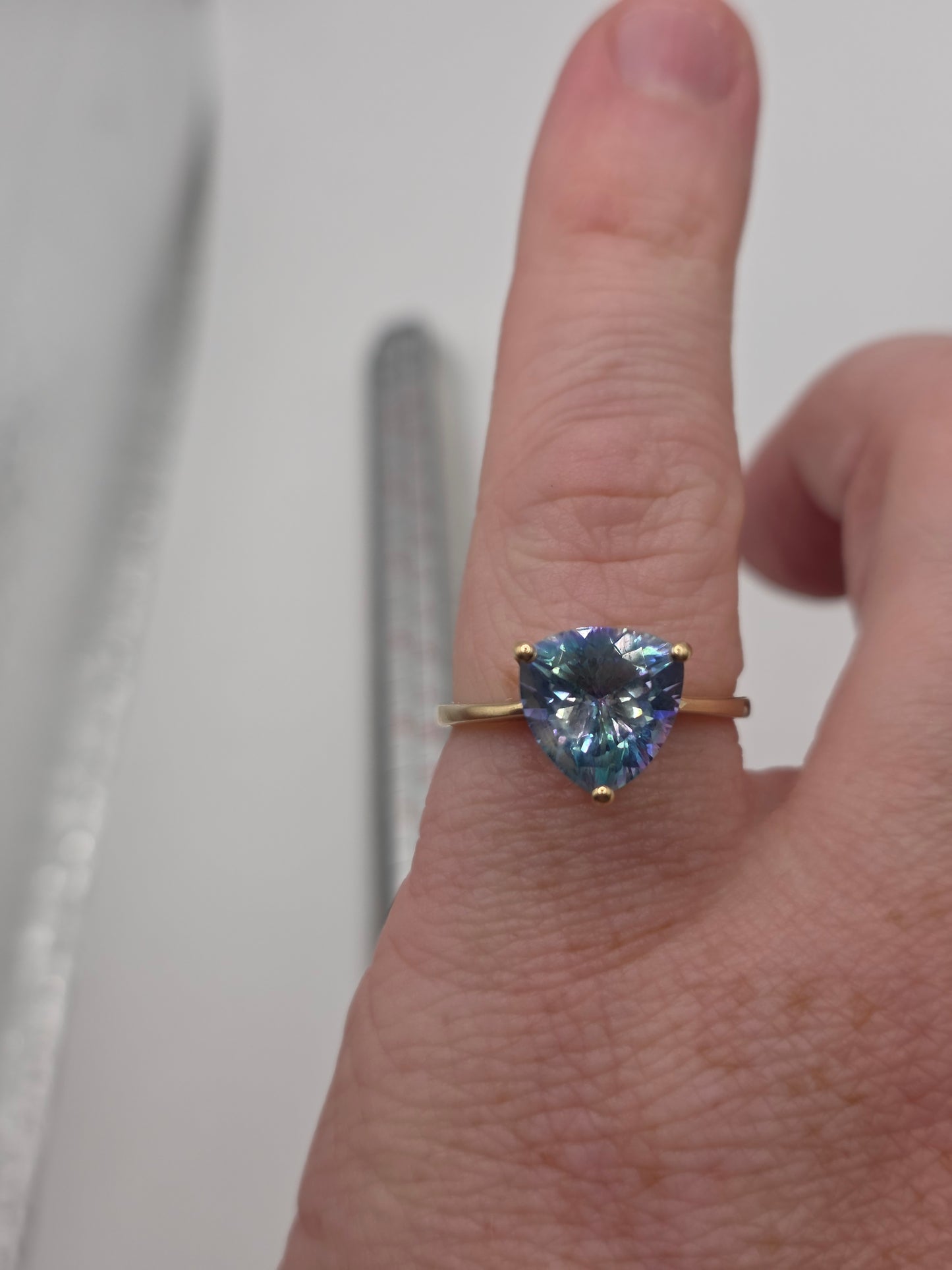 9ct gold coated topaz ring