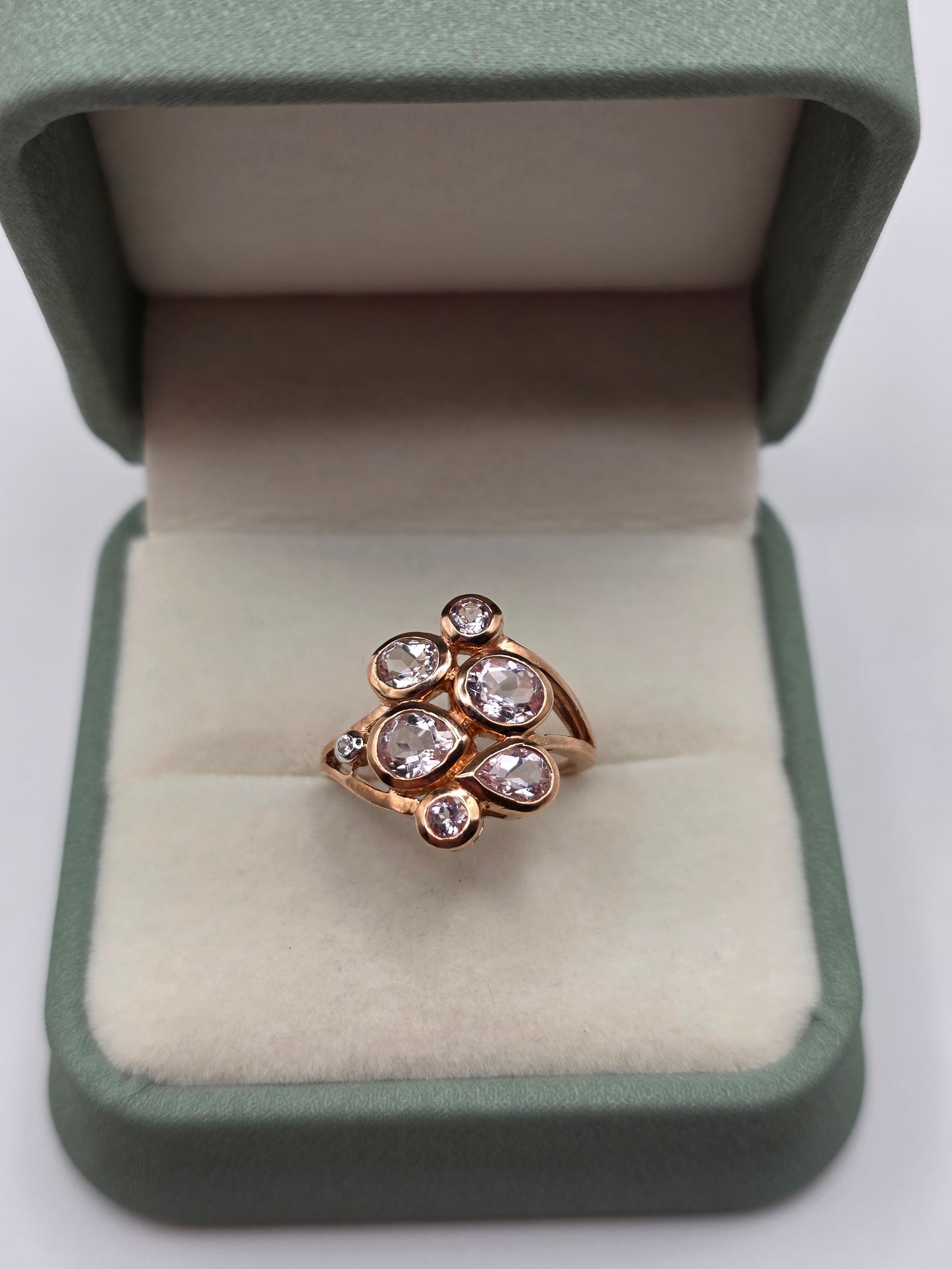 9ct rose gold morganite ring